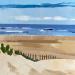 Painting Plage aux ganivelles by Clavel Pier-Marion | Painting Impressionism Landscapes Wood Oil