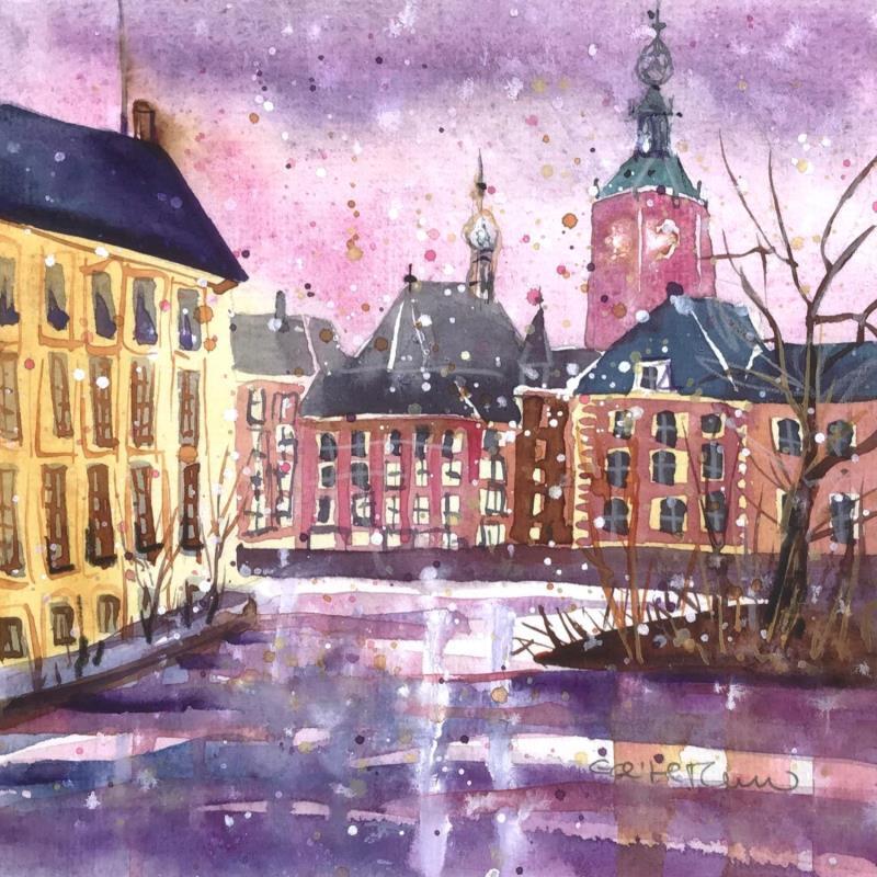 Painting NO.  24179  THE HAGUE  HOFVIJVER by Thurnherr Edith | Painting Subject matter Watercolor Urban