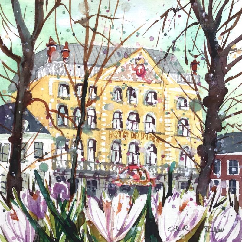 Painting NO.  24180  THE HAGUE  HOTEL DES INDÈS by Thurnherr Edith | Painting Subject matter Urban Watercolor