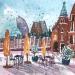 Painting NO.  24183  THE HAGUE PLAATS by Thurnherr Edith | Painting Naive art Urban Watercolor