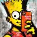 Painting Bart Simpson, selfie by Cornée Patrick | Painting Pop-art Cinema Pop icons Child Graffiti Oil