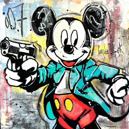 Peinture Mickey Mouse est l'agent 007 par Cornée Patrick | Tableau Pop-art Graffiti, Huile Cinéma, Enfant, Icones Pop