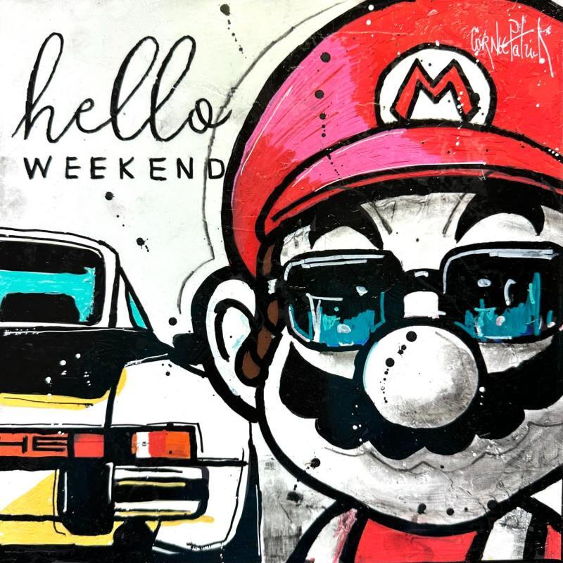 Painting Mario Bros, hello weekend by Cornée Patrick | Painting Pop-art Graffiti, Oil Child, Cinema, Pop icons