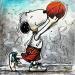 Painting Snoopy Basket Ball Star by Cornée Patrick | Painting Pop-art Cinema Pop icons Child Graffiti Oil