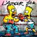 Peinture Homer et Bart Simpson, l'amour fou par Cornée Patrick | Tableau Pop-art Cinéma Icones Pop Sport Graffiti Huile