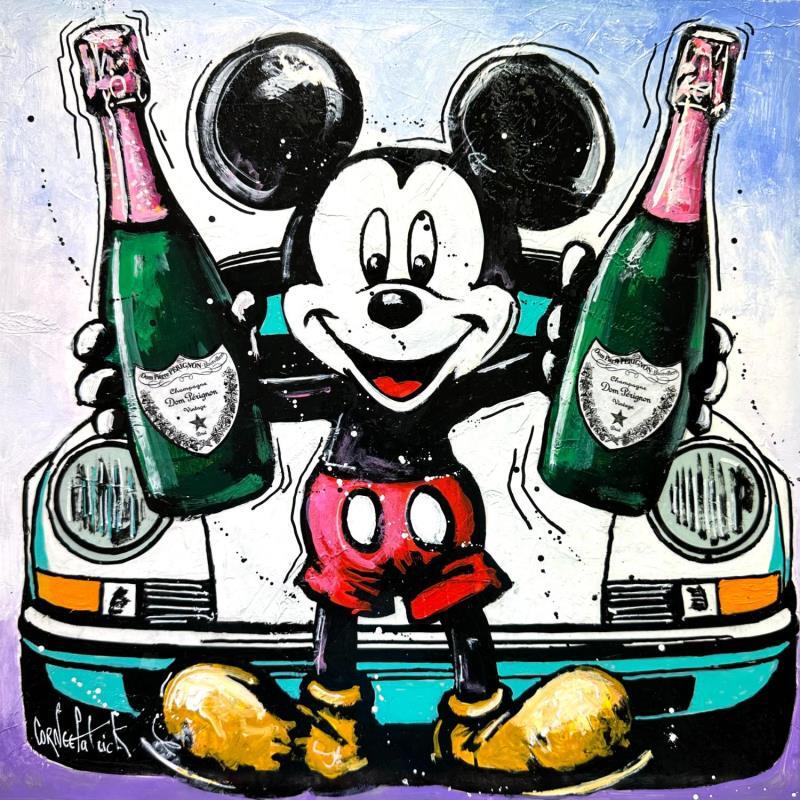 Gemälde Mickey est heureux von Cornée Patrick | Gemälde Pop-Art Graffiti, Öl Alltagsszenen, Kino, Pop-Ikonen