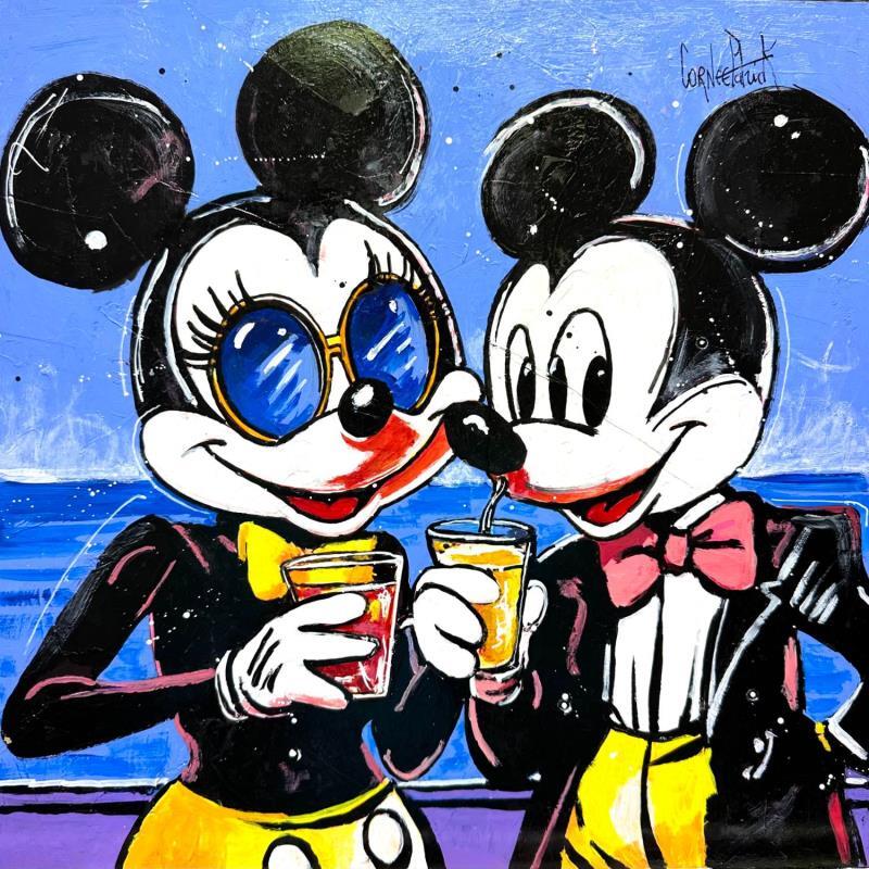 Painting Mickey et Minnie sont amoureux by Cornée Patrick | Painting Pop-art Graffiti, Oil Cinema, Life style, Pop icons