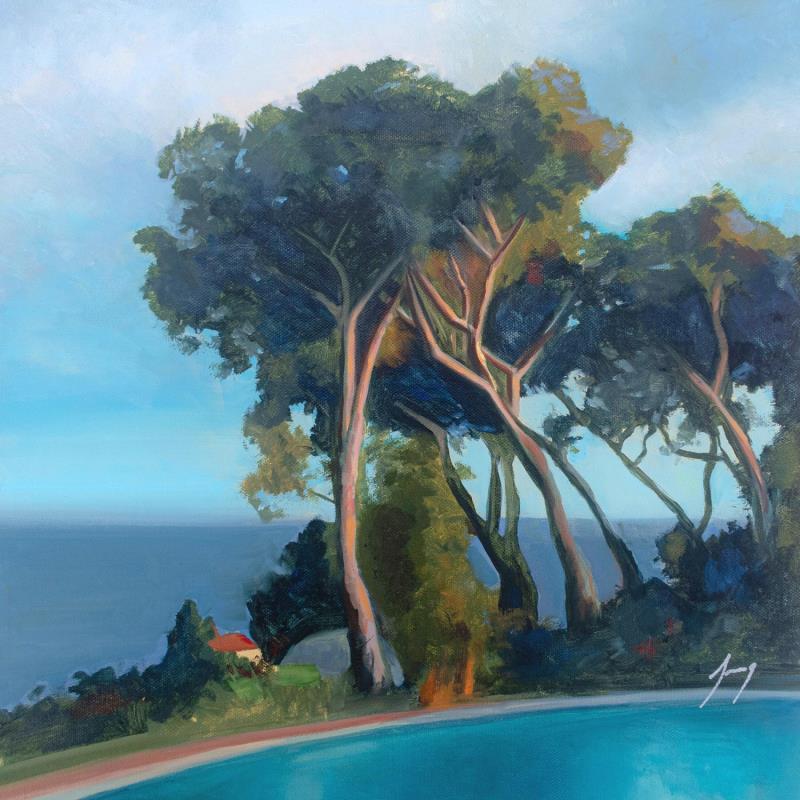 Painting Lumière sur les pins by Jung François | Painting Figurative Landscapes Oil