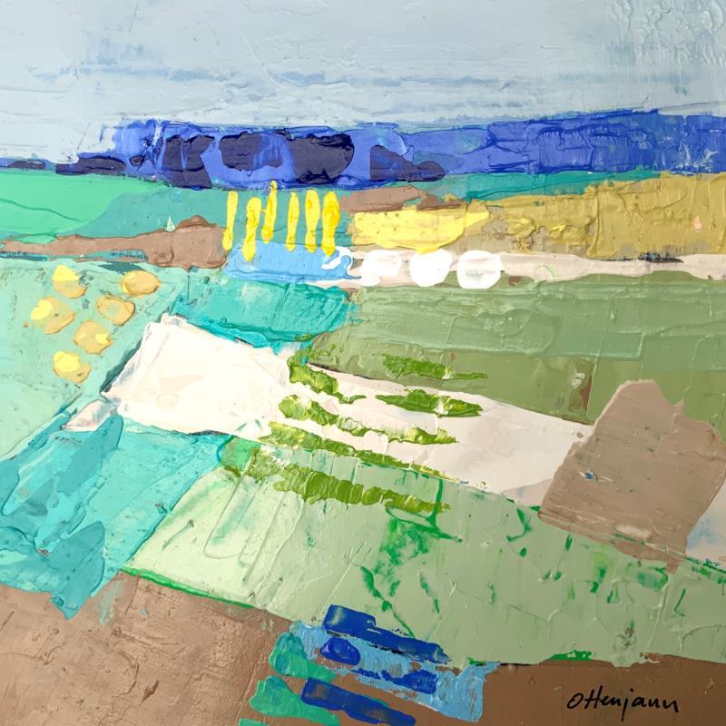 Peinture Clôture jaune par Ottenjann Andrea | Tableau Abstrait Paysages Acrylique