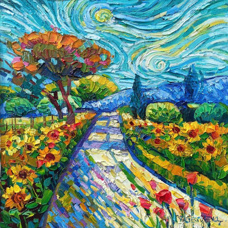 Painting The Pattern of Gogh by Georgieva Vanya | Painting Figurative Landscapes Oil