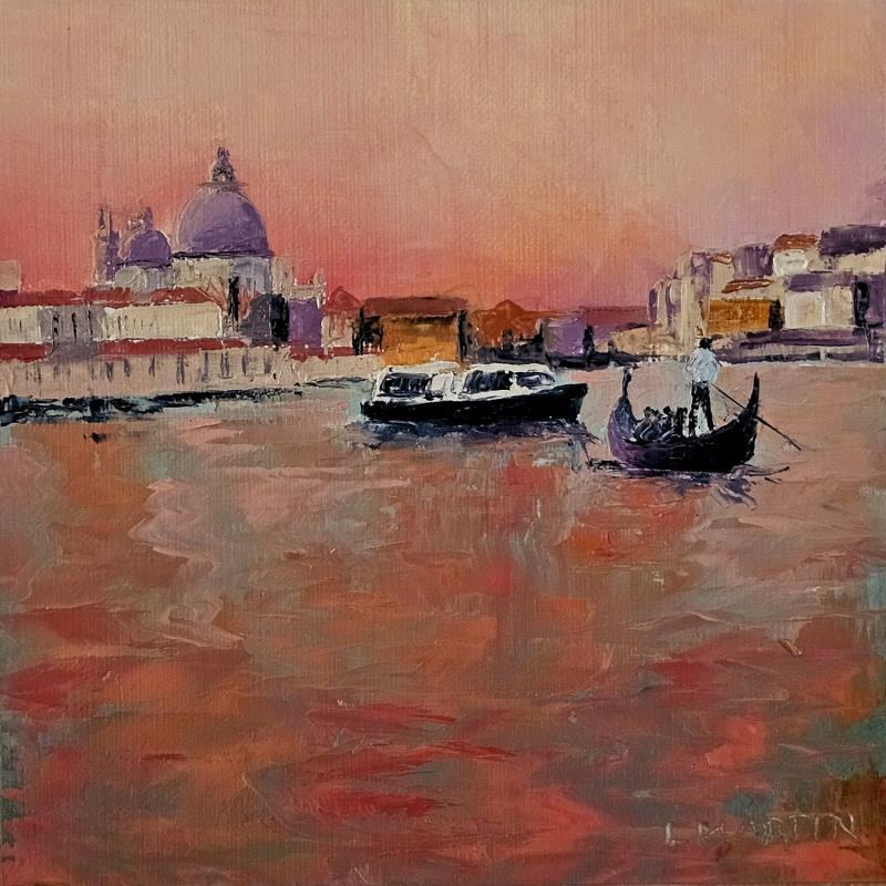 Peinture Venise, San Giorgio Maggiore par Martin Laurent | Tableau Figuratif Urbain Scènes de vie Architecture Huile