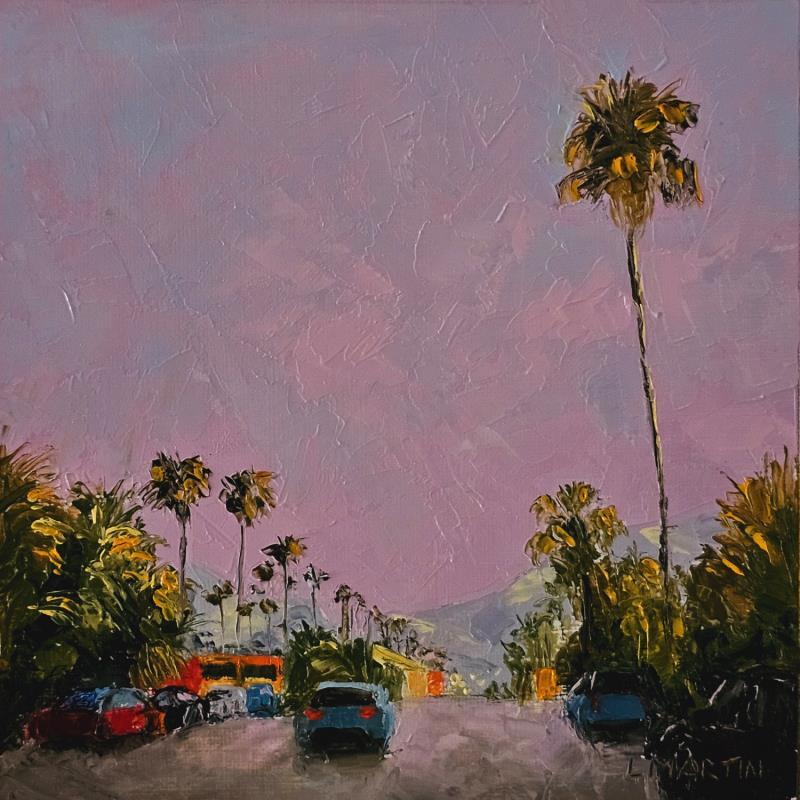 Painting Palm springs, crépuscule by Martin Laurent | Painting Figurative Oil Society, Urban