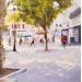 Painting Rueil, place de l'église by Martin Laurent | Painting Figurative Urban Life style Oil