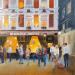 Gemälde The lounge bar, happy hour von Martin Laurent | Gemälde Figurativ Urban Öl