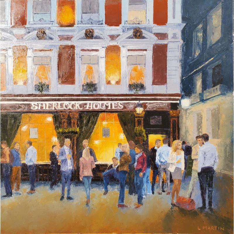 Painting The lounge bar, happy hour by Martin Laurent | Painting Figurative Oil Urban