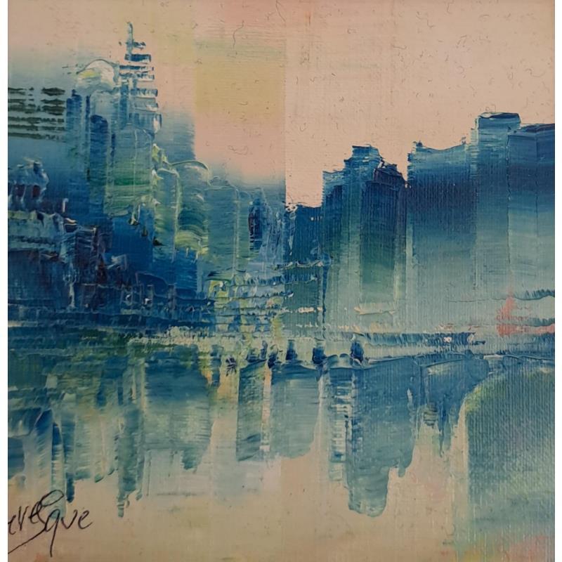 Painting Symétrie Bleue by Levesque Emmanuelle | Painting Raw art Urban Oil