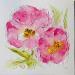 Peinture Peonies par Caitrin Alexandre | Tableau Figuratif Nature Aquarelle Encre Papier