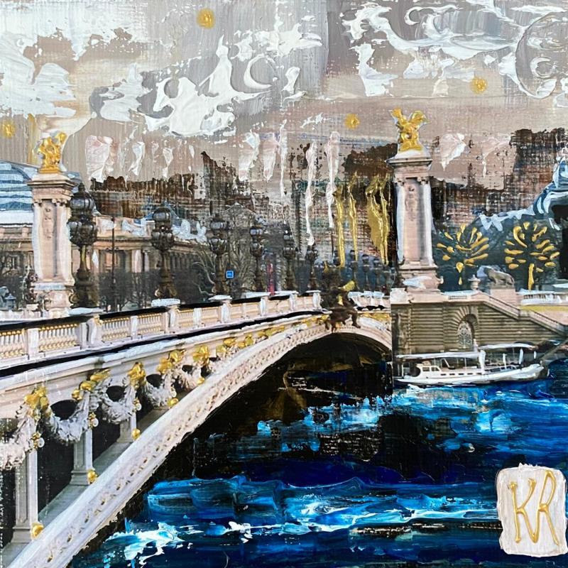 Painting Paris festif  by Romanelli Karine | Painting Figurative Acrylic, Gluing, Paper, Pastel, Posca Life style, Urban