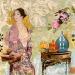 Gemälde Ophelia  von Romanelli Karine | Gemälde Figurativ Porträt Alltagsszenen Acryl Collage Posca Pastell Blattgold Papier