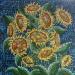 Painting Sunflowers on blue by Dmitrieva Daria | Painting Impressionism Nature Acrylic