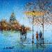 Painting Le bleu de Paris by Dessapt Elika | Painting Impressionism Acrylic Sand