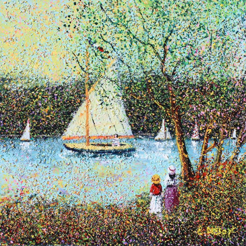 Gemälde L'aventure maritime von Dessapt Elika | Gemälde Impressionismus Acryl Sand