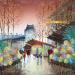 Gemälde Le marché aux fleurs d'automne von Dessapt Elika | Gemälde Impressionismus Acryl Sand