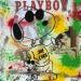 Gemälde Snoopy play boy von Kikayou | Gemälde Pop-Art Pop-Ikonen Graffiti Acryl Collage