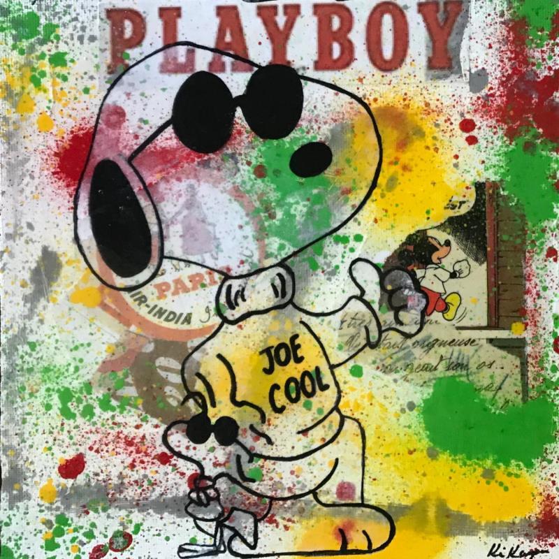 Painting Snoopy play boy by Kikayou | Painting Pop-art Acrylic, Gluing, Graffiti Pop icons