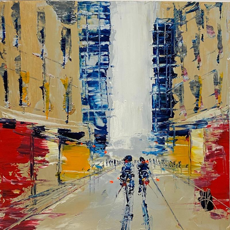 Painting Matin de ville by Raffin Christian | Painting Figurative Oil Urban