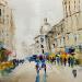 Painting La foule by Raffin Christian | Painting Figurative Urban Oil