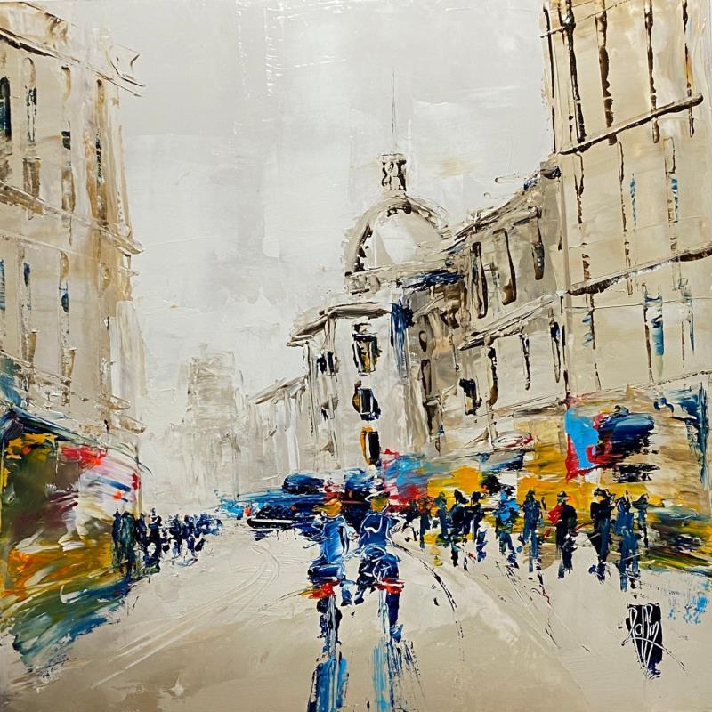 Painting La foule by Raffin Christian | Painting Figurative Oil Urban