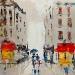 Painting Sous la pluie by Raffin Christian | Painting Figurative Urban Oil