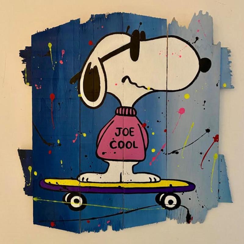 Painting F4  Joe cool by Marie G.  | Painting Pop-art Pop icons Wood Acrylic