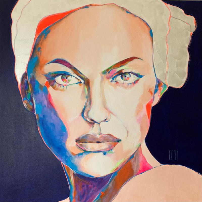 Painting 100x100 « Nouveaudépart » by Coco | Painting Figurative Acrylic Portrait