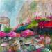 Painting Les Champs Elysées by Solveiga | Painting Figurative Architecture Acrylic