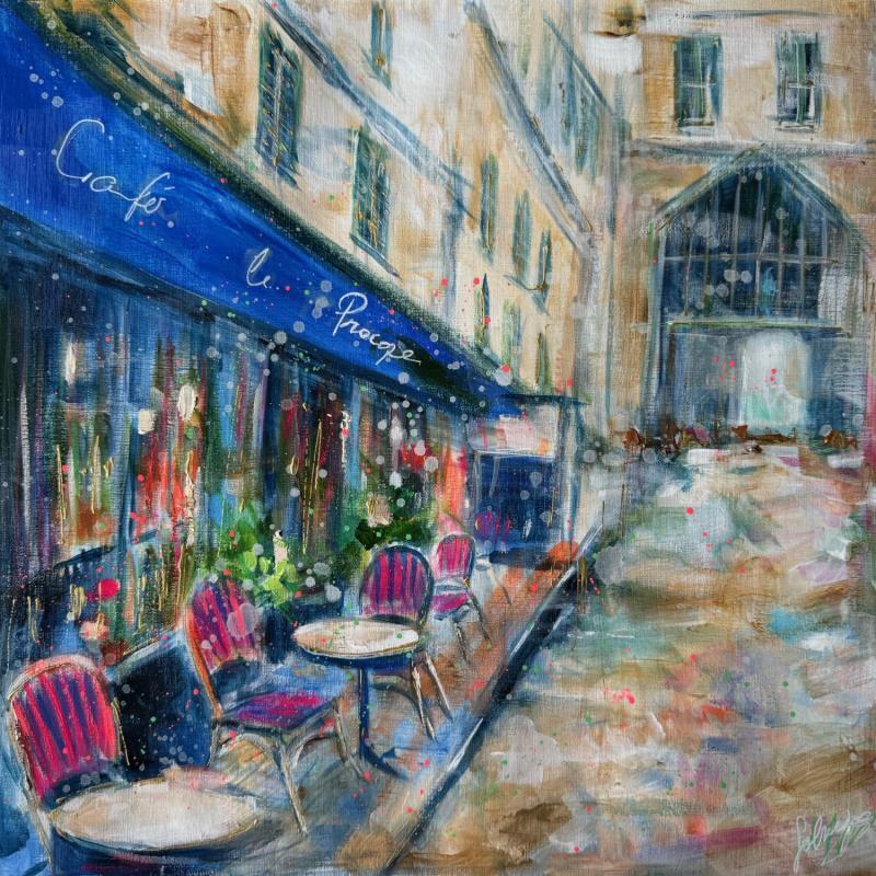 Peinture Le Procope par Solveiga | Tableau Figuratif Architecture Acrylique