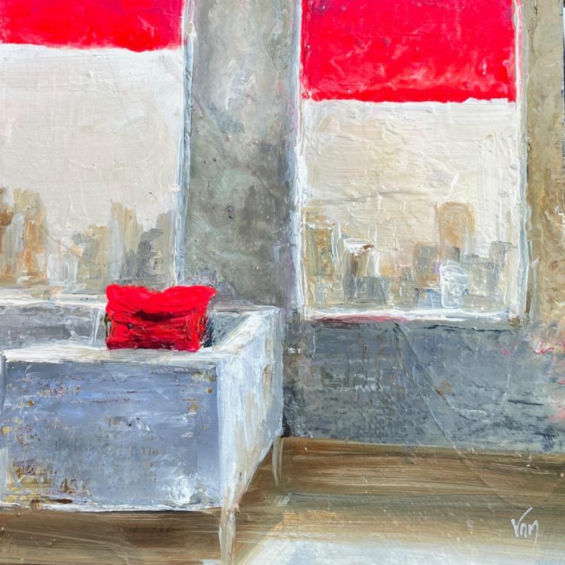 Painting les stores rouges  by Mezan de Malartic Virginie | Painting Figurative Oil