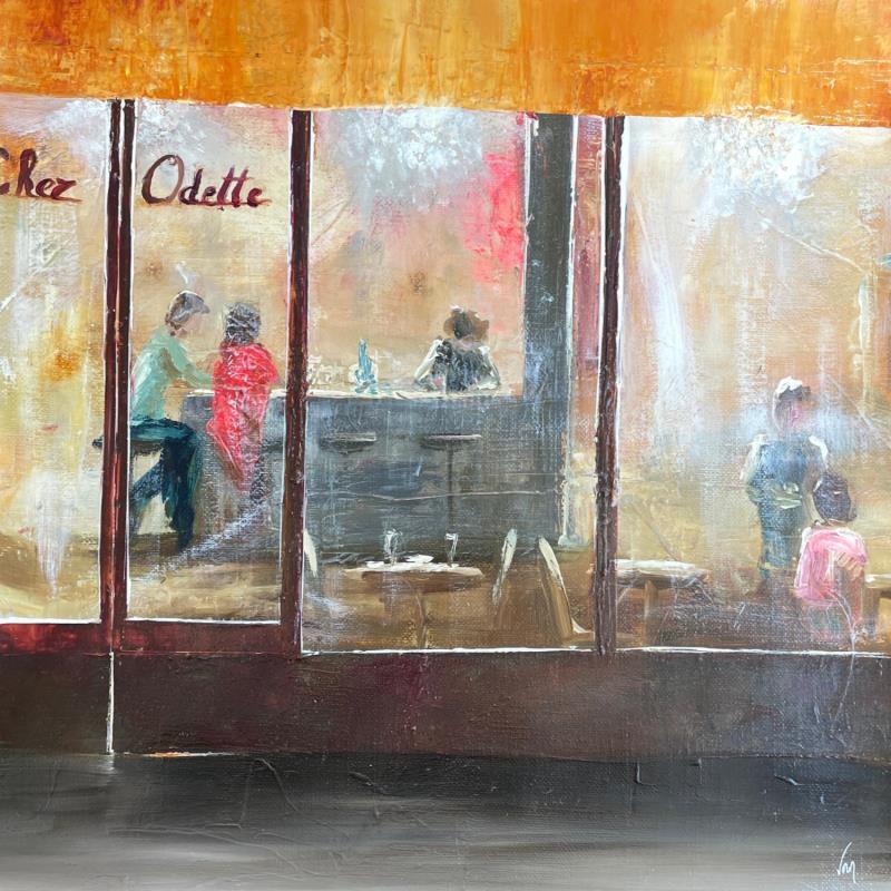 Painting chez Odette by Mezan de Malartic Virginie | Painting Figurative Oil