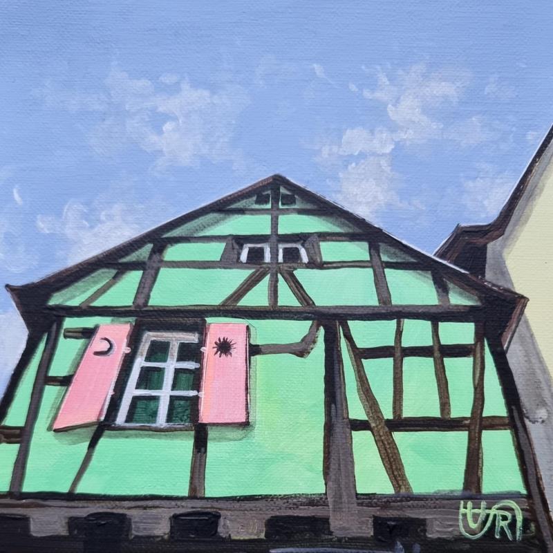 Painting  Green house by Rasa | Painting Figurative Acrylic Urban