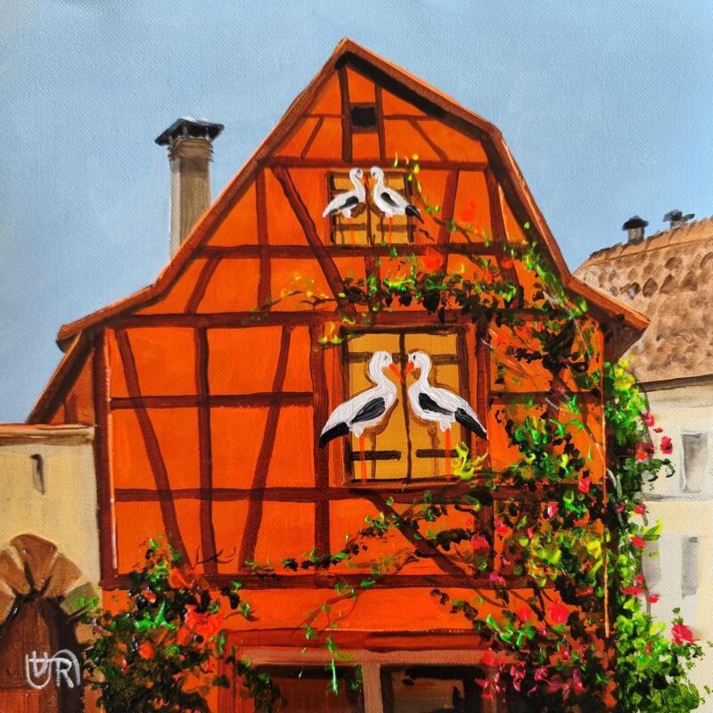 Painting Riquewihr by Rasa | Painting Figurative Acrylic Pop icons, Urban