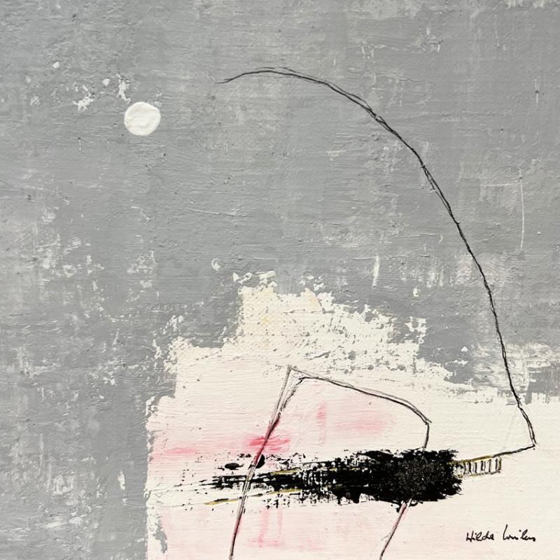 Peinture abstract grey A 109 par Wilms Hilde | Tableau Abstrait Acrylique, Collage