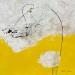 Peinture abstract yellow B 95 par Wilms Hilde | Tableau Abstrait Acrylique Collage Feuille d'or