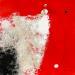 Peinture abstract red C 109 par Wilms Hilde | Tableau Abstrait Acrylique Collage Feuille d'or