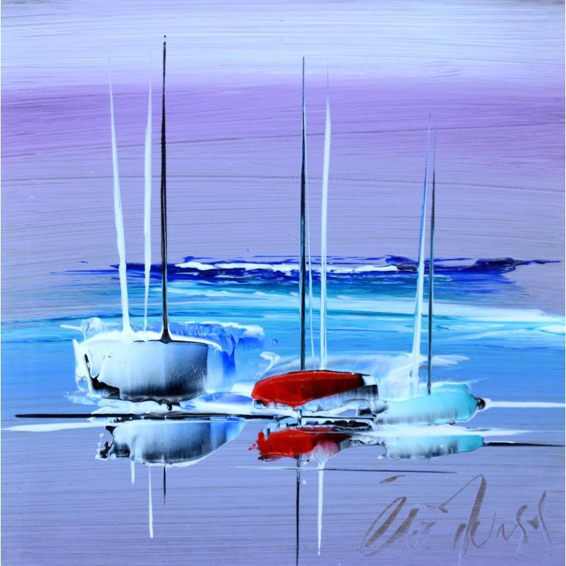 Painting VIOLET DREAM by Munsch Eric | Painting Figurative Acrylic, Oil Marine