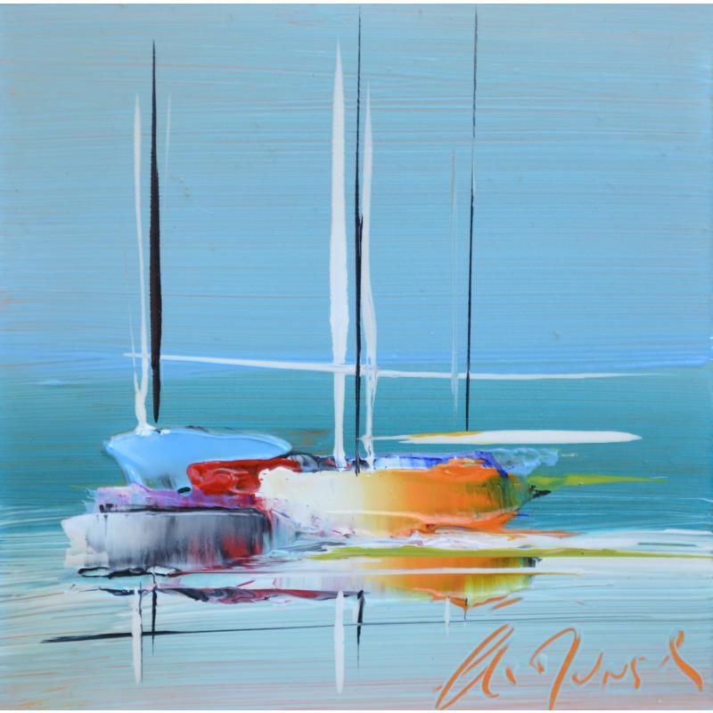 Painting BEAU RIVAGE by Munsch Eric | Painting Figurative Acrylic, Oil Marine