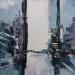 Painting Black city by Dessein Pierre | Painting Figurative Urban Architecture Oil