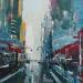 Painting Broadway by Dessein Pierre | Painting Figurative Urban Architecture Oil