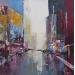 Painting Pink city by Dessein Pierre | Painting Figurative Urban Architecture Oil