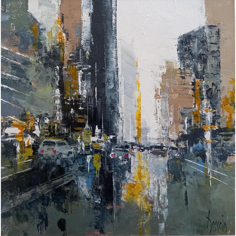 Peinture Chicago par Dessein Pierre | Tableau Figuratif Urbain Architecture Huile